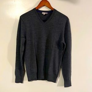 Gap Merino Wool Grey V-Neck Small
